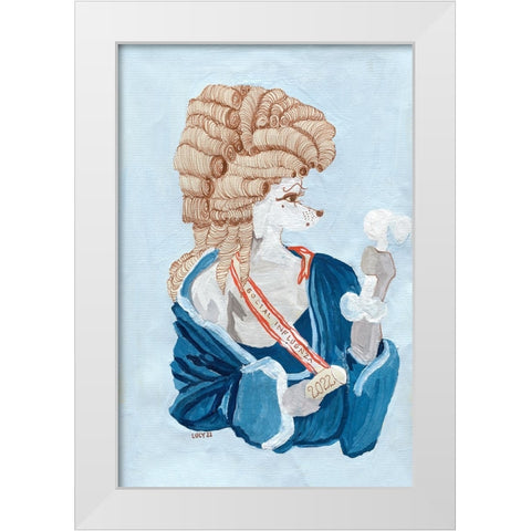 Parisien Poodle White Modern Wood Framed Art Print by Marshall, Lucy