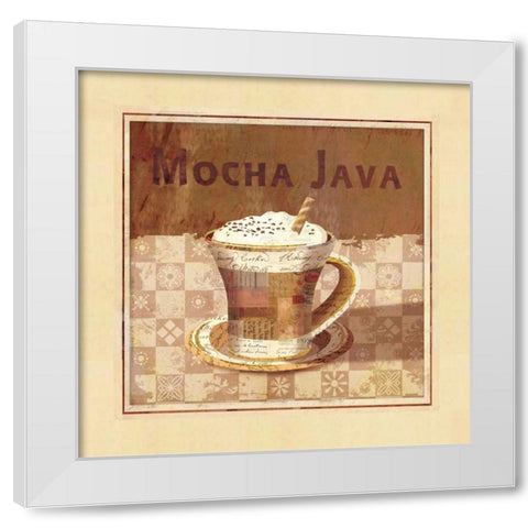 Mocha Java White Modern Wood Framed Art Print by Maron, Linda