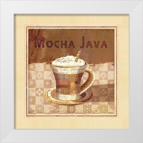 Mocha Java White Modern Wood Framed Art Print by Maron, Linda