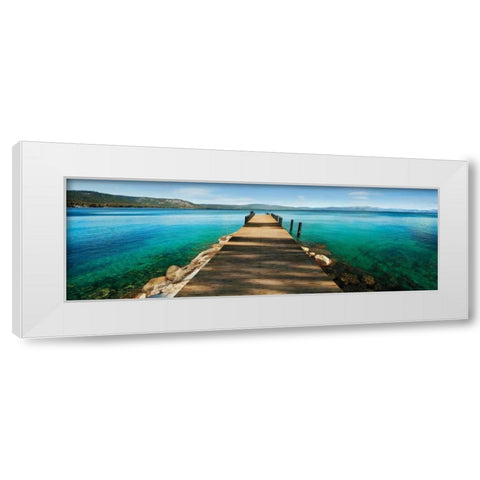 Hues of Blue White Modern Wood Framed Art Print by Mikaels, Natalie