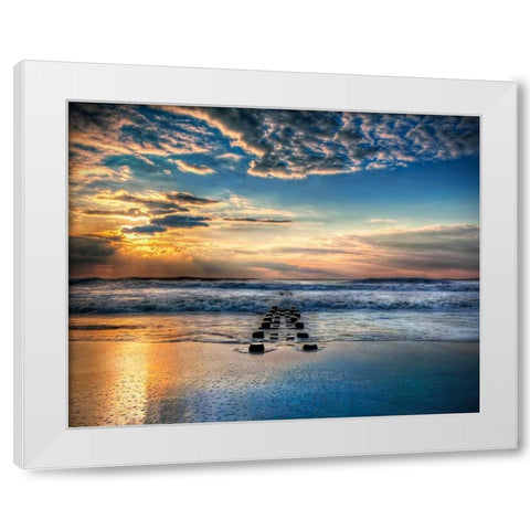 Into the Sea White Modern Wood Framed Art Print by Mikaels, Natalie