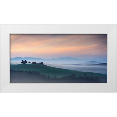 Capella di Vitaleta at Dawn Tuscany I White Modern Wood Framed Art Print by Mumford, Andy