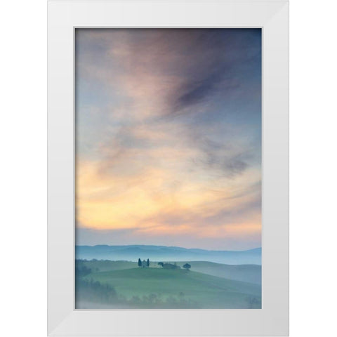 Capella di Vitaleta at Dawn Tuscany II White Modern Wood Framed Art Print by Mumford, Andy
