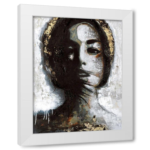 Golden Madonna White Modern Wood Framed Art Print by Design Fabrikken