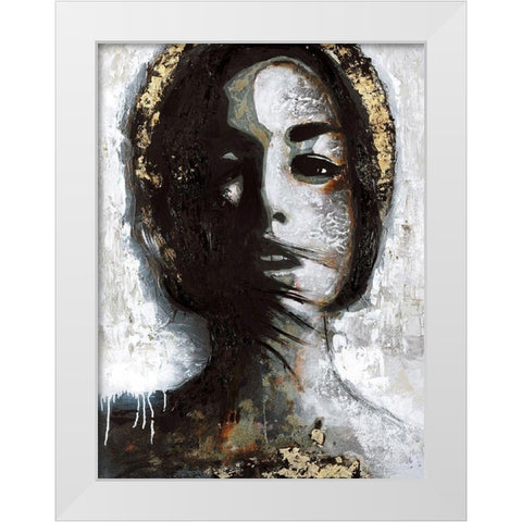 Golden Madonna White Modern Wood Framed Art Print by Design Fabrikken