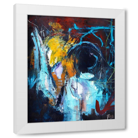 Eye of the Storm White Modern Wood Framed Art Print by Design Fabrikken