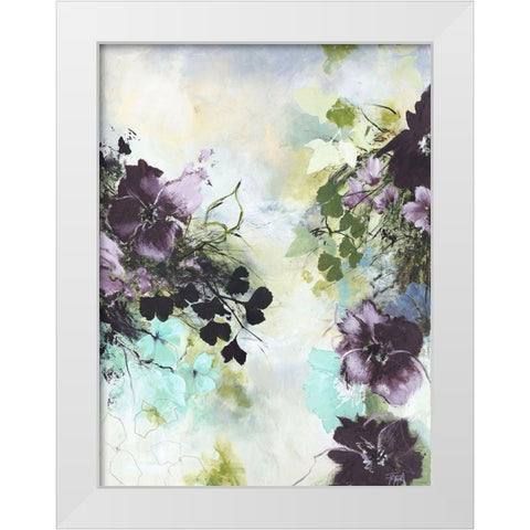 Flower Blush 2 White Modern Wood Framed Art Print by Design Fabrikken