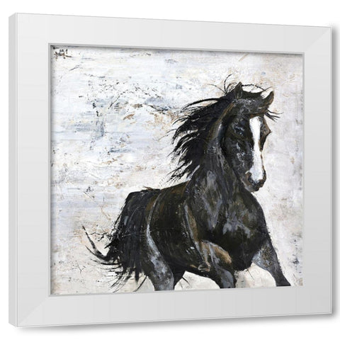 Wild Horse 1 White Modern Wood Framed Art Print by Design Fabrikken