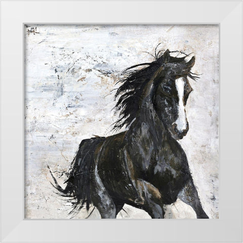 Wild Horse 1 White Modern Wood Framed Art Print by Design Fabrikken