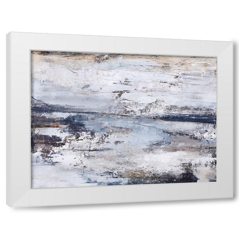 Outline White Modern Wood Framed Art Print by Design Fabrikken