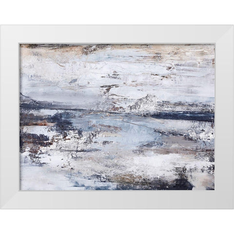 Outline White Modern Wood Framed Art Print by Design Fabrikken