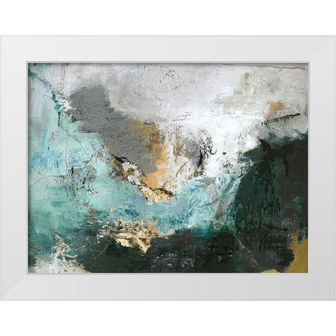 Arctic Green White Modern Wood Framed Art Print by Design Fabrikken
