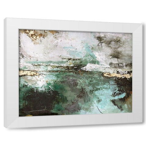 Hillside White Modern Wood Framed Art Print by Design Fabrikken