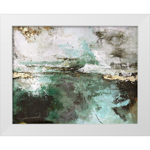Hillside White Modern Wood Framed Art Print by Design Fabrikken