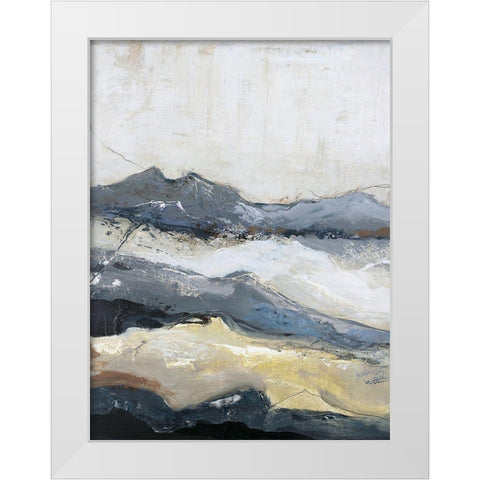 Out Line 1 White Modern Wood Framed Art Print by Design Fabrikken