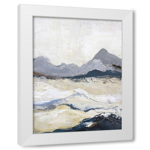 Out Line 2 White Modern Wood Framed Art Print by Design Fabrikken
