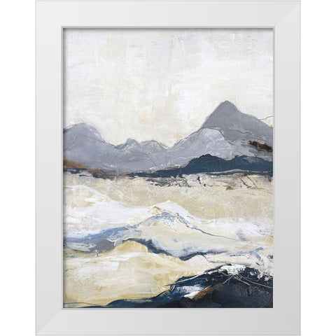 Out Line 2 White Modern Wood Framed Art Print by Design Fabrikken