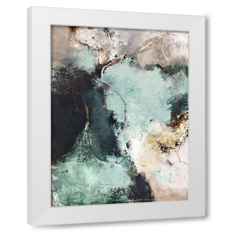 Great Green White Modern Wood Framed Art Print by Design Fabrikken