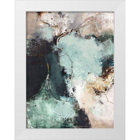 Great Green White Modern Wood Framed Art Print by Design Fabrikken