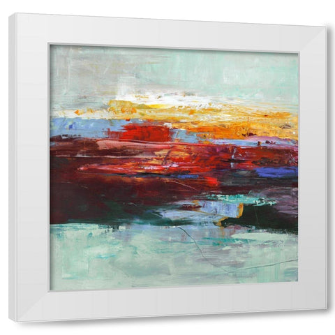 Out of Dark White Modern Wood Framed Art Print by Design Fabrikken