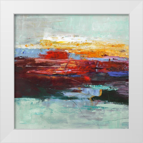 Out of Dark White Modern Wood Framed Art Print by Design Fabrikken