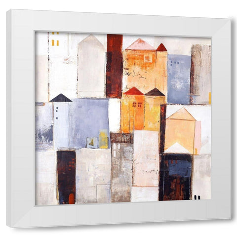 Playground 2 White Modern Wood Framed Art Print by Design Fabrikken