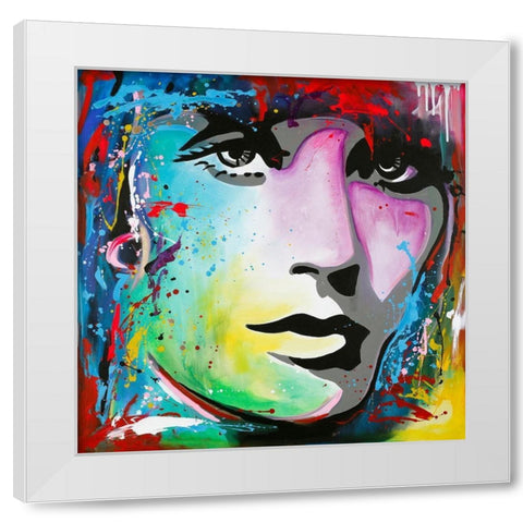 Soon 1 White Modern Wood Framed Art Print by Design Fabrikken