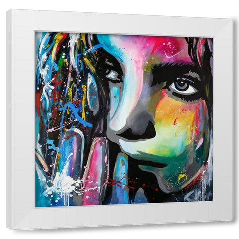 Soon 2 White Modern Wood Framed Art Print by Design Fabrikken