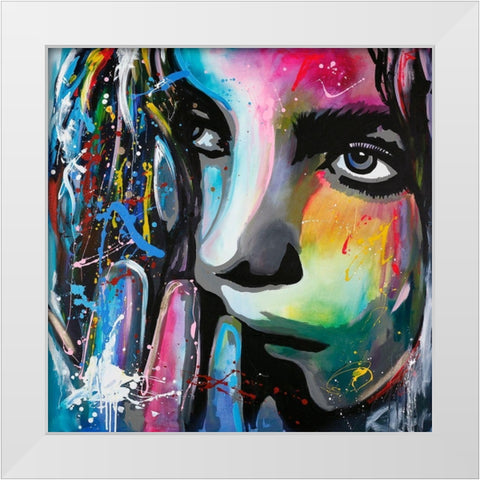 Soon 2 White Modern Wood Framed Art Print by Design Fabrikken