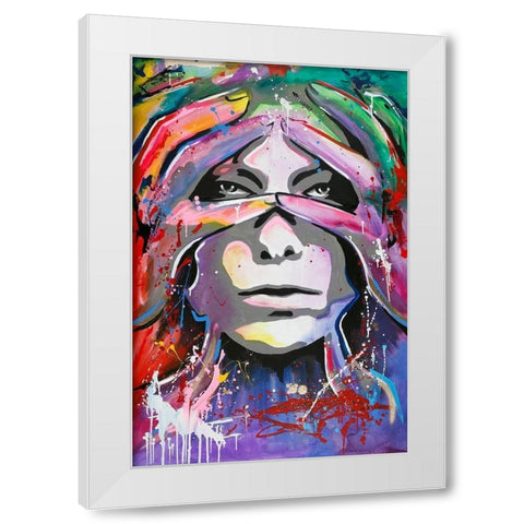 Soon 3 White Modern Wood Framed Art Print by Design Fabrikken