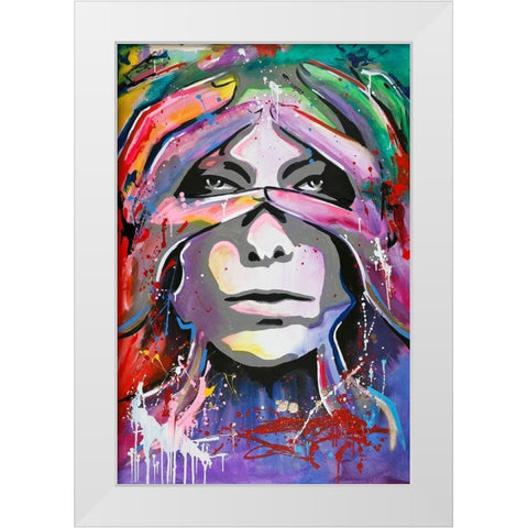 Soon 3 White Modern Wood Framed Art Print by Design Fabrikken