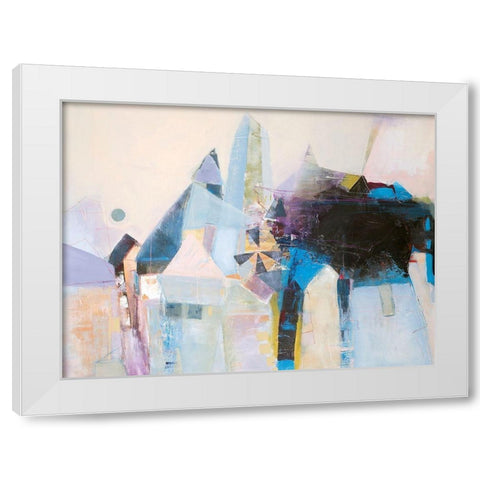 Spinning Mill 1 White Modern Wood Framed Art Print by Design Fabrikken