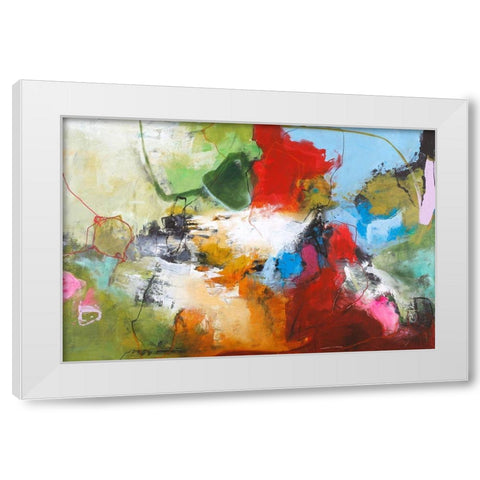 Tango 1 White Modern Wood Framed Art Print by Design Fabrikken