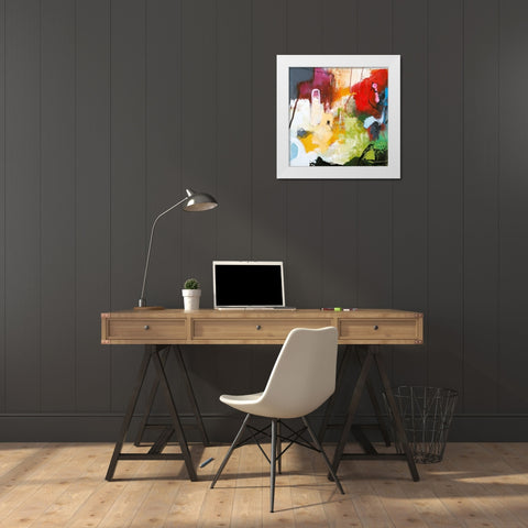 Tango 3 White Modern Wood Framed Art Print by Design Fabrikken
