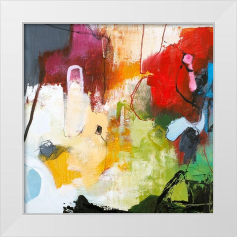 Tango 3 White Modern Wood Framed Art Print by Design Fabrikken