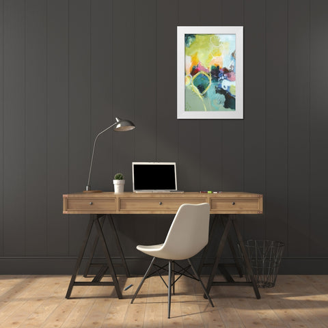 Sirius White Modern Wood Framed Art Print by Design Fabrikken