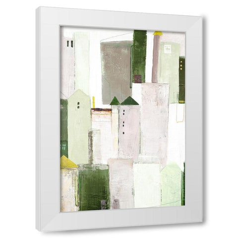 Playground 3 White Modern Wood Framed Art Print by Design Fabrikken