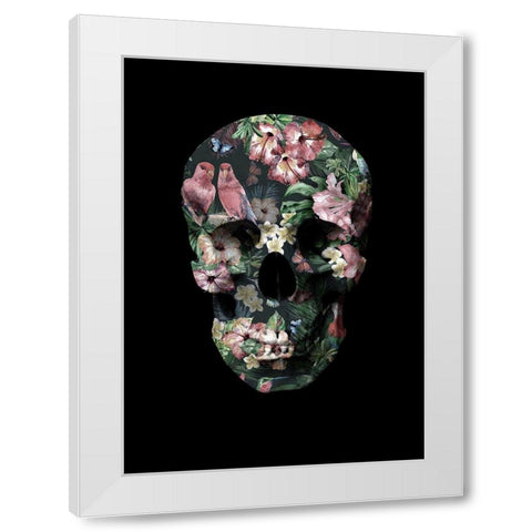 Tropic Skull White Modern Wood Framed Art Print by Design Fabrikken