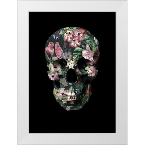 Tropic Skull White Modern Wood Framed Art Print by Design Fabrikken