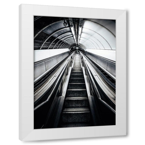 Metro White Modern Wood Framed Art Print by Design Fabrikken