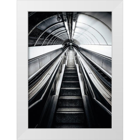 Metro White Modern Wood Framed Art Print by Design Fabrikken