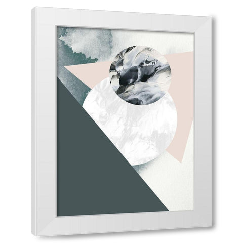 Geologica White Modern Wood Framed Art Print by Design Fabrikken