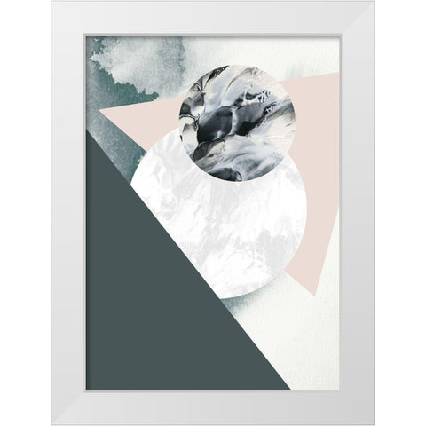 Geologica White Modern Wood Framed Art Print by Design Fabrikken