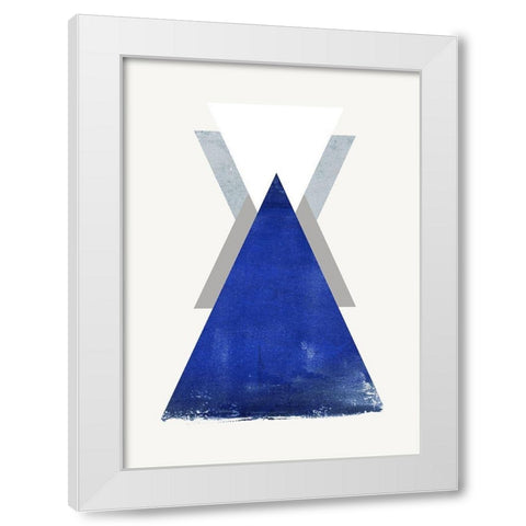 Triangle 2 White Modern Wood Framed Art Print by Design Fabrikken