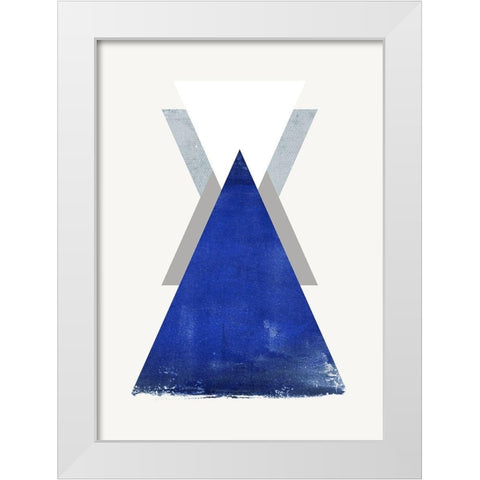 Triangle 2 White Modern Wood Framed Art Print by Design Fabrikken