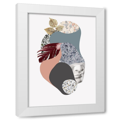 Terazzo Amoebe 2 White Modern Wood Framed Art Print by Design Fabrikken
