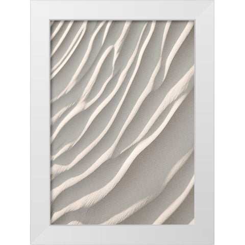 Sand White Modern Wood Framed Art Print by Design Fabrikken