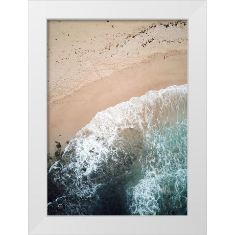 The Shore White Modern Wood Framed Art Print by Design Fabrikken