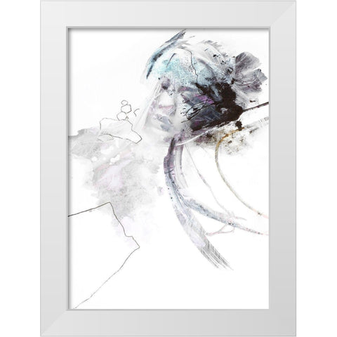 High and Light White Modern Wood Framed Art Print by Design Fabrikken