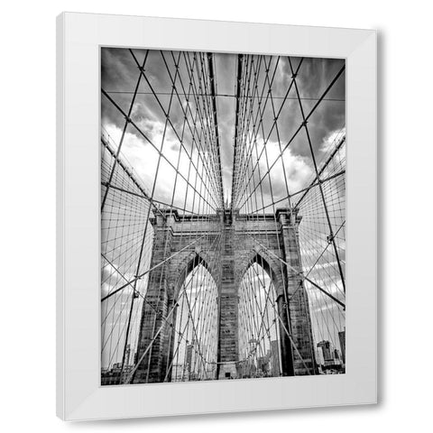 Brooklyn Passage White Modern Wood Framed Art Print by Design Fabrikken